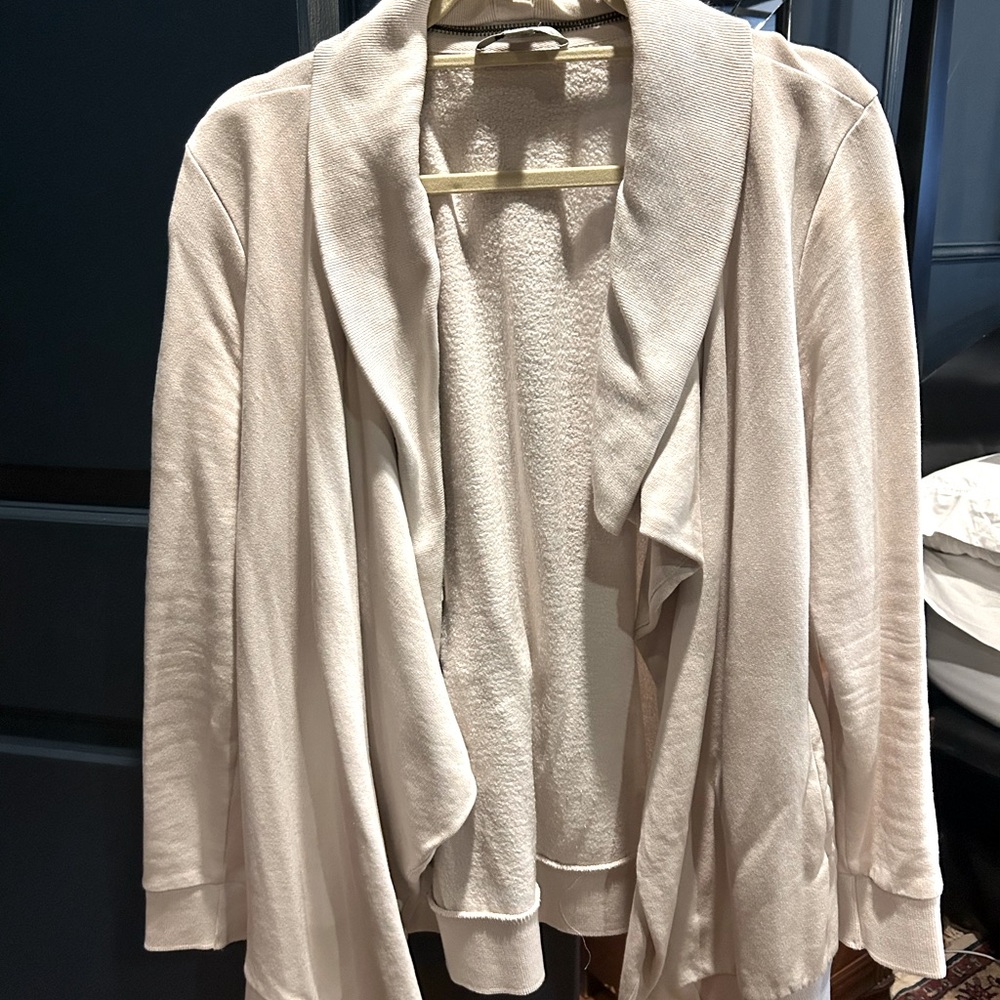 All Saints Open Face Cardigan Jacket Top Cream sz L